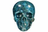 Polished, Bright Blue Apatite Skull #107222-1